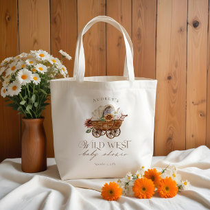 Wild West Country Western Floral Wagon Baby Shower Tote Bag