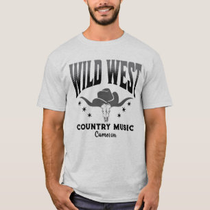 Wild West Cow Cowboy Hat Country Music T-Shirt