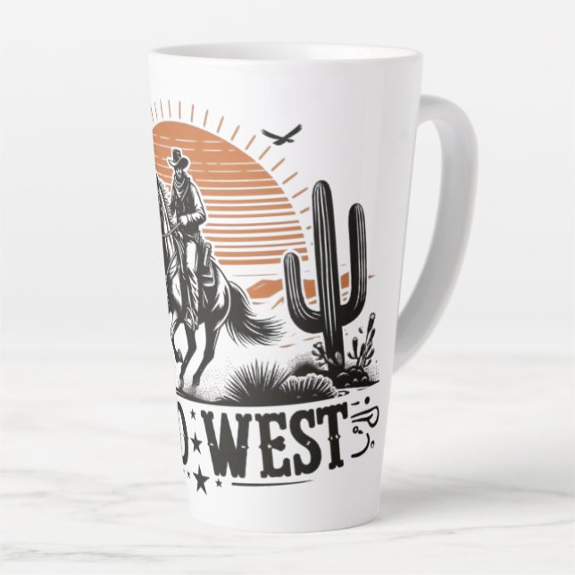 Wild_West_Cowboy_Adventure_LatteMug2 Latte Mug (Right Angle)