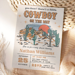 Wild West Cowboy Baby Shower Party Invitation