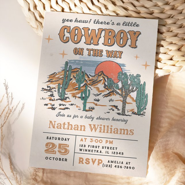 Wild West Cowboy Baby Shower Party Invitation (Creator Uploaded)
