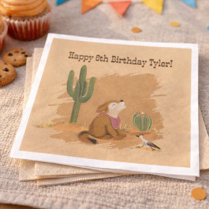 Wild West Cowboy Birthday Desert Napkin