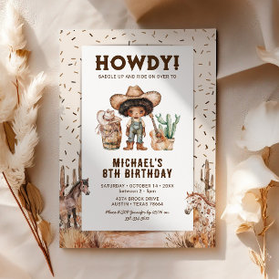 Wild West Cowboy Birthday Party Invitation