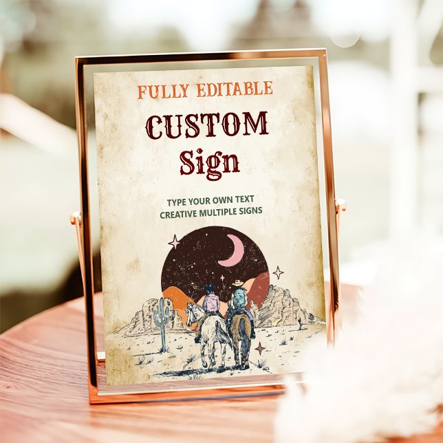 Wild West Cowboy Birthday Party Table Sign (Creator Uploaded)