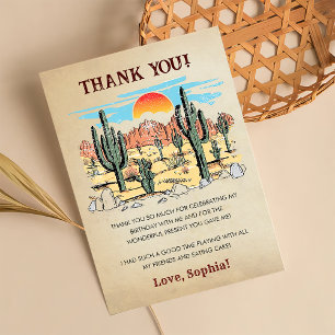Wild West Cowboy Birthday Party Thank You Card