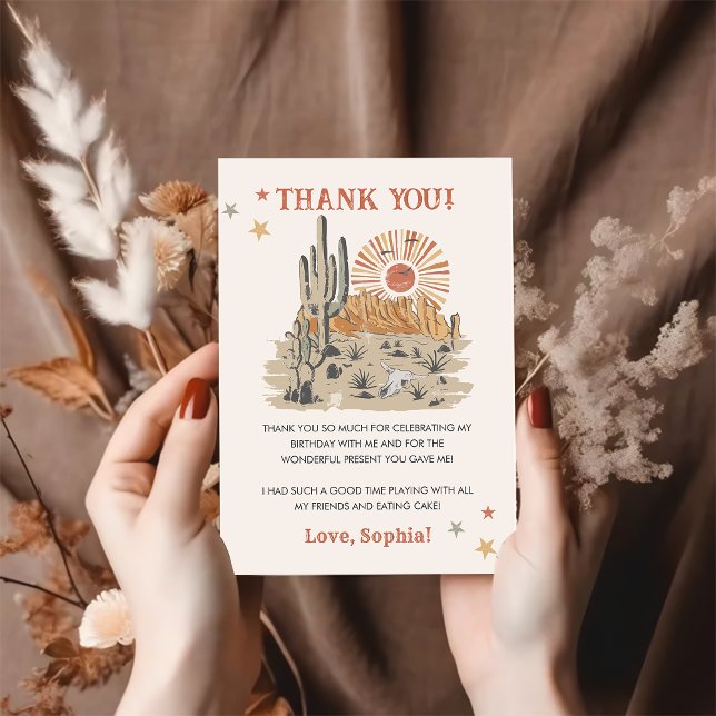 Wild West Cowboy Birthday Party Thank You Card (Creator Uploaded)