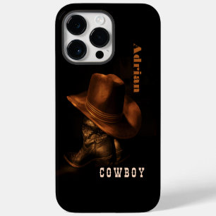 wild west cowboy boot hat personalised iPhone 14 pro max case