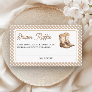 Wild West Cowboy Boots Baby Shower Diaper Raffle Enclosure Card