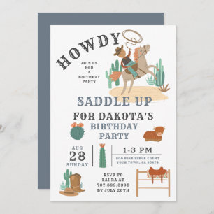 Wild West Cowboy Boy's Birthday Invitation