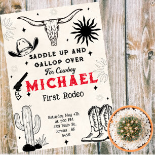 Wild West Cowboy  Country Magnetic Invitation