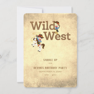Wild West Cowboy Cowgirl Custom Child's Birthday  Invitation
