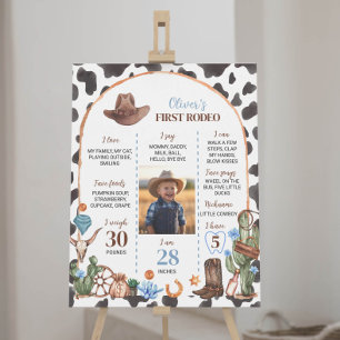 Wild West Cowboy First Birthday Milestone Sign