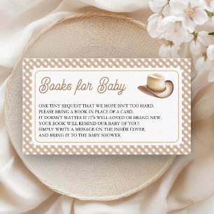Wild West Cowboy Hat Baby Shower Books for Baby Enclosure Card