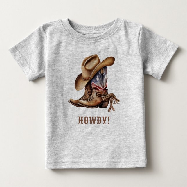 Wild west cowboy howdy baby T-Shirt (Front)