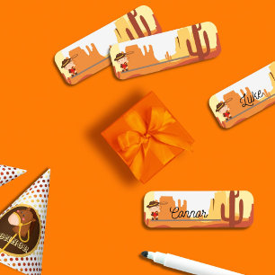 Wild west cowboy name tag