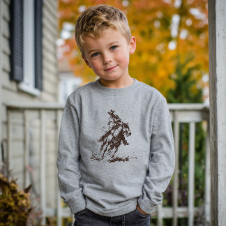 Wild West Cowboy on Long Sleeve Boys T-shirt  