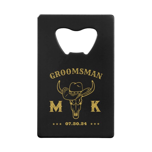 Wild West Cowboy Personalised Groomsmen Monogram (Front)