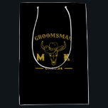 Wild West Cowboy Personalised Groomsmen Monogram Medium Gift Bag<br><div class="desc">Personalised gifts for groomsmen with old western cowboy theme. Decorated with cowboy hat with vintage western font. Text and background colour are editable using the Design Tool to fit your occasion. Get this customise gift for wedding,  bachelor party,  engagement party or any other special occasions.</div>