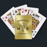 Wild West Cowboy Personalised Monogram Groomsmen Playing Cards<br><div class="desc">Personalised gifts for groomsmen with old western cowboy theme. Decorated with cowboy hat with vintage western font. Text and colour are editable using the Design Tool to fit your occasion. Get this customise gift for wedding,  bachelor party,  engagement party or any other special occasions.</div>