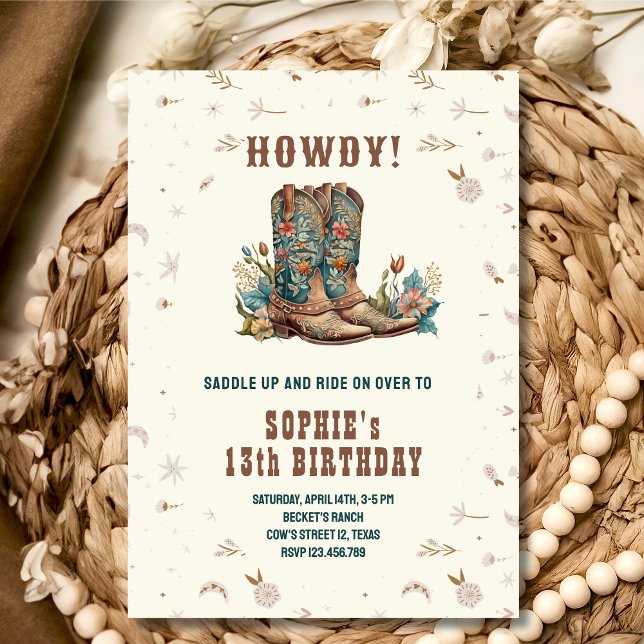 Wild west cowgirl birthday invitation (Creator Uploaded)