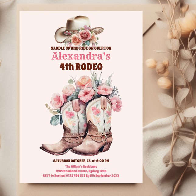 Wild West Cowgirl Country Western Birthday Party Invitation (Creator Uploaded)
