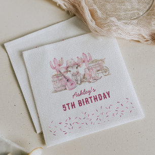 Wild West Cowgirl Kids Birthday Party Napkin