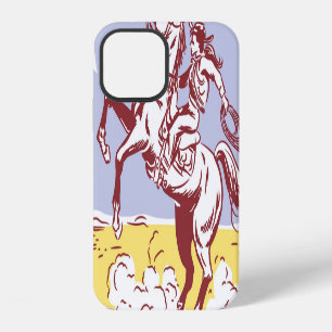 Wild West Cowgirl: Vintage Line Drawing. iPhone 12 Case