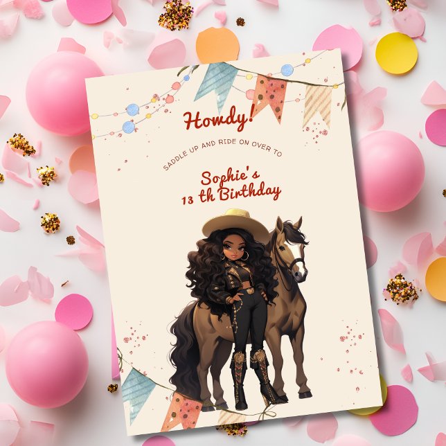 Wild west cowgirl western girl birthday invitation (Creator Uploaded)