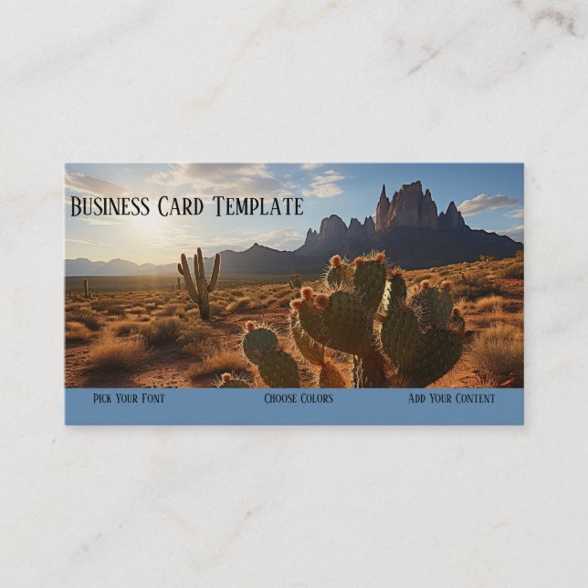 Wild West Desert Sunset Western Business Card (Front)