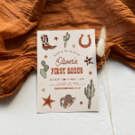 Wild West First Rodeo First Birthday Party  Invitation<br><div class="desc">This is a wild west first rodeo first birthday template featuring southwest elements and a rodeo themed font pairing. ALL fonts and colours are editable // For matching items, please visit the "BONNIE" collection in the Sincerely By Nicole Zazzle store. * If you like this design but don't see it...</div>