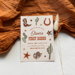 Wild West First Rodeo First Birthday Party Invitation
