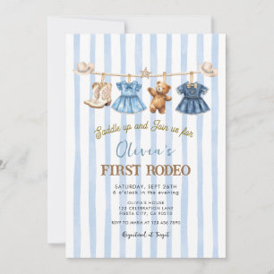 Wild West First Rodeo Western Cowgirl Birthday Invitation