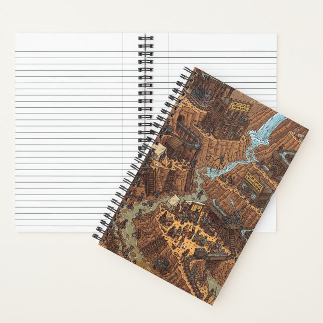 Wild West Gold Rush & Boomtown Illustration Notebook (Inside)