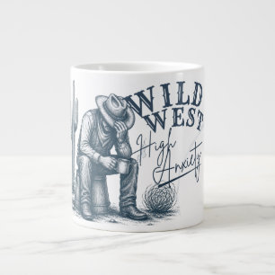 Wild West High Anxiety Funny Western Design Large Coffee Mug