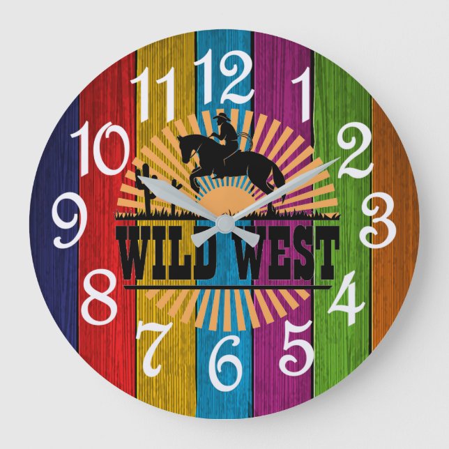 Wild West  Large Clock (Front)