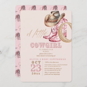 Wild West Little Cowgirl Baby Girl shower  Invitation