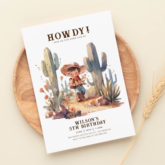 Wild West Modern Cowboy Birthday Invitation (Creator Uploaded)