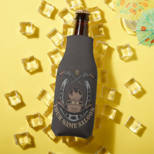 Wild West Revolver Horseshoe Western Cowboy Saloon Bottle Cooler