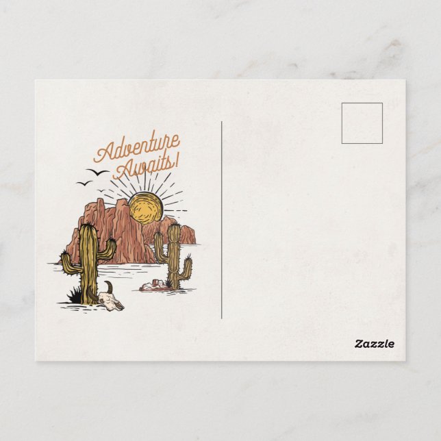 Wild West Rodeo cowboy birthday party invite Postcard (Back)