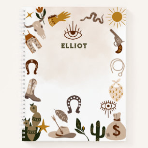 Wild west rodeo cowboy notebook