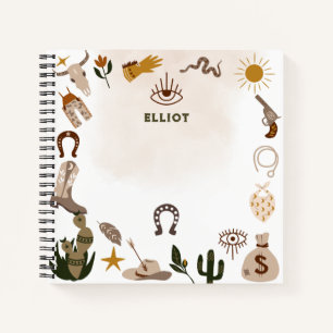 Wild west rodeo cowboy notebook