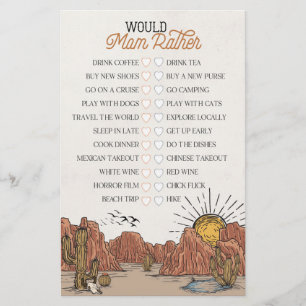 Wild West Rodeo would mum rather baby shower game