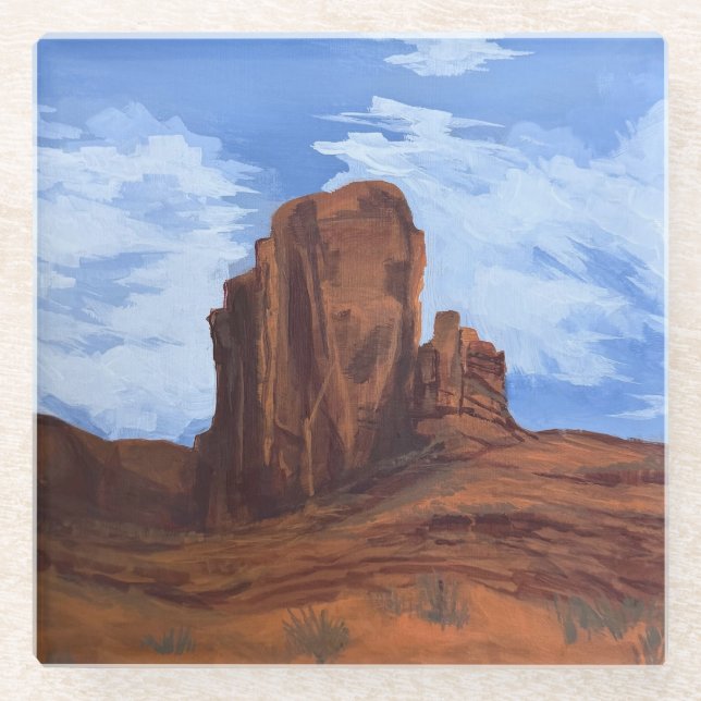Wild West Skies Glass Coaster (Front)