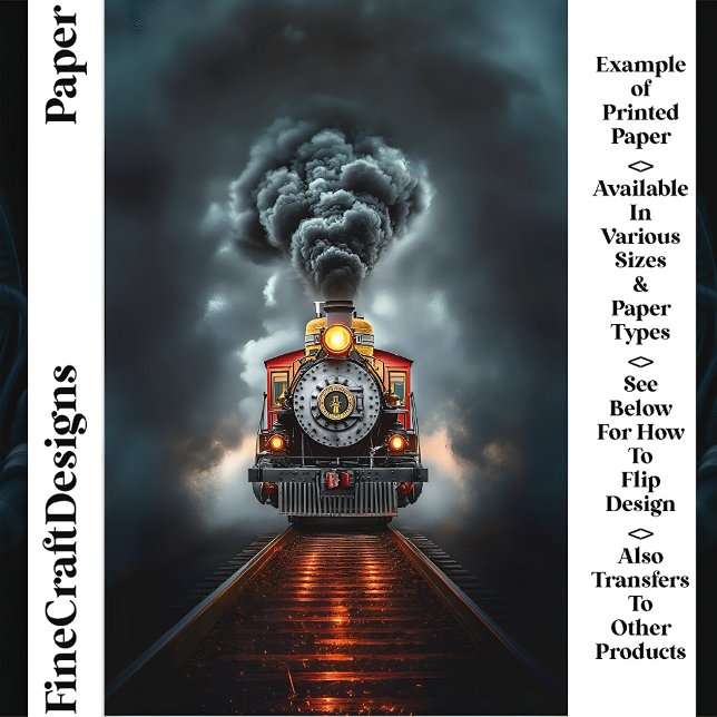 Wild West Steampunk Loco Train CJ6 Scrapbook Paper (Creator Uploaded)