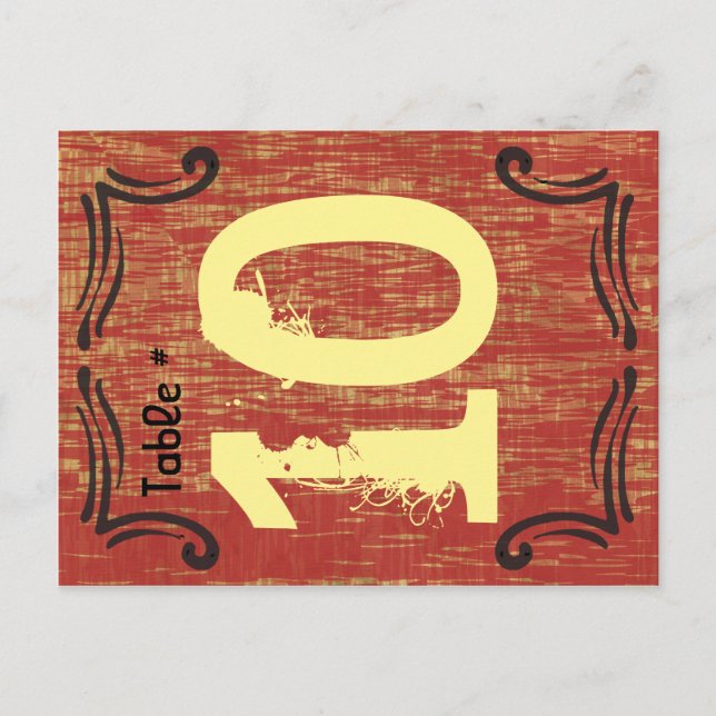 WILD WEST Table Number Seating Card (Front)