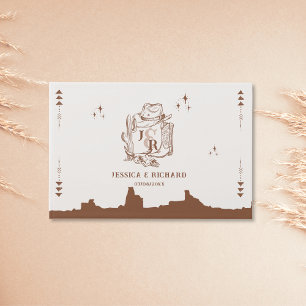 Wild West Wedding Cowboy Theme Hand Drawn Guest Book