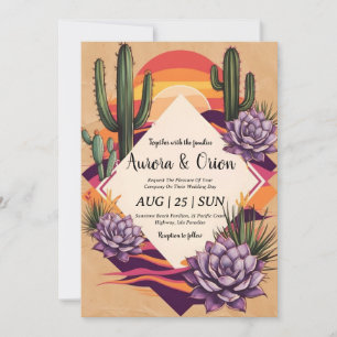 wild west western boho wedding invitations