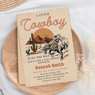 Wild West Western Cowboy Baby Shower Invitation
