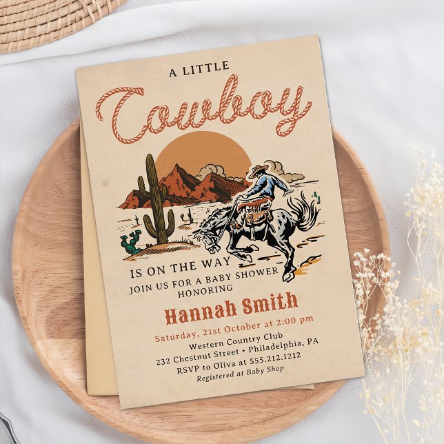 Wild West Western Cowboy Baby Shower Invitation (Creator Uploaded)