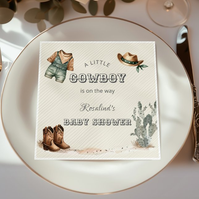 Wild West Western Cowboy Baby Shower Napkin (Creator Uploaded)
